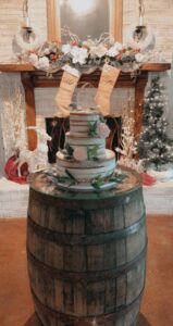 rough iced wedding cake