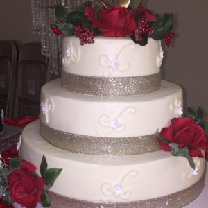wedding cake with sparkle details