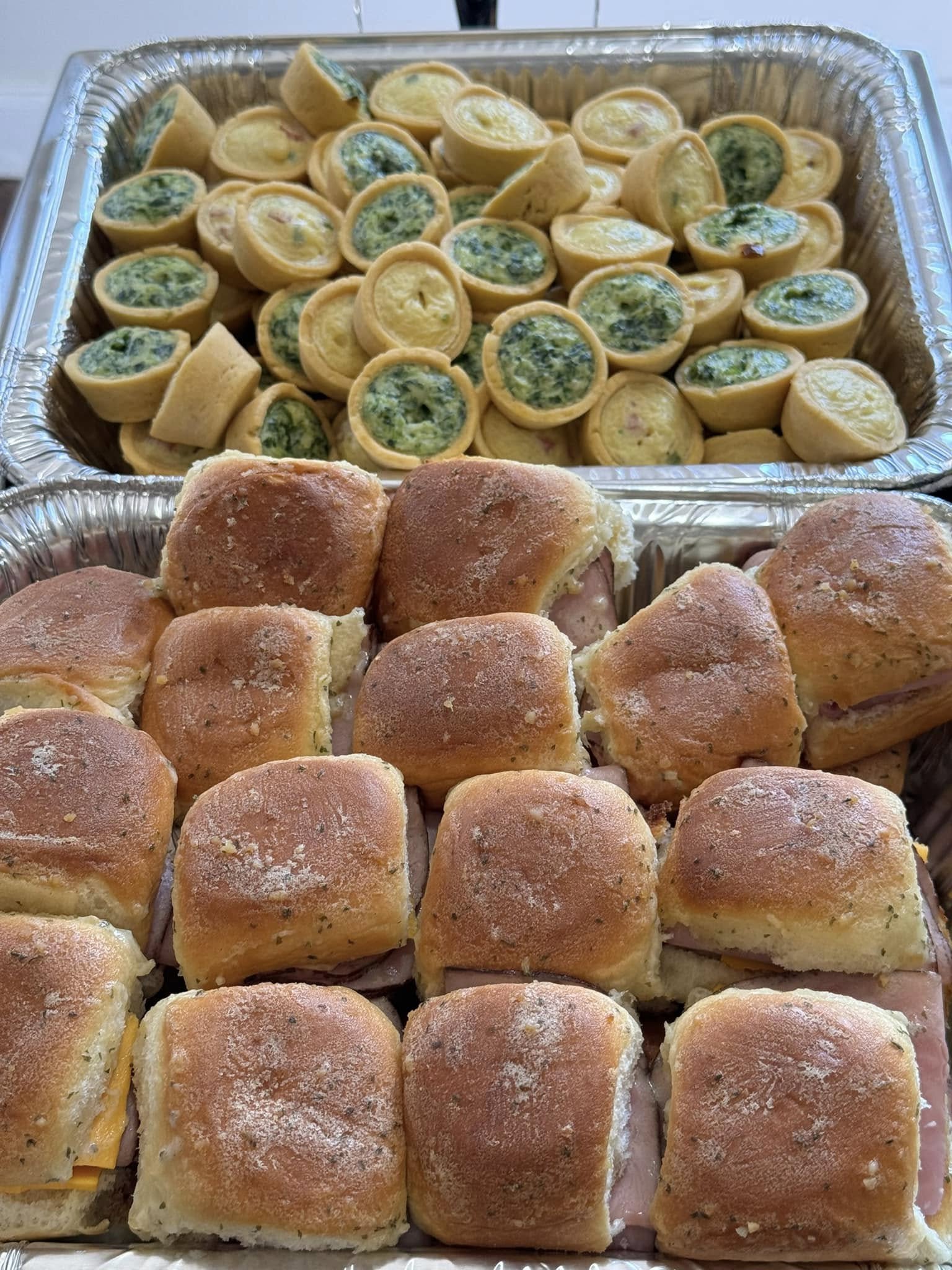 sliders and mini quiches