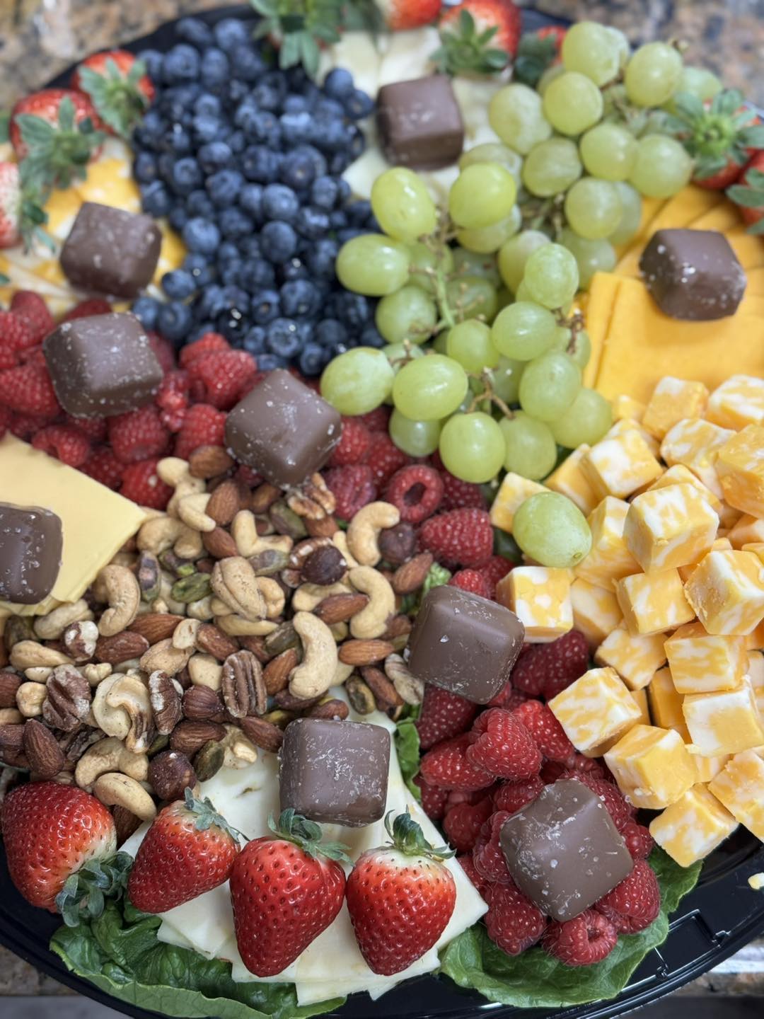 fruit, cheese, and nut board