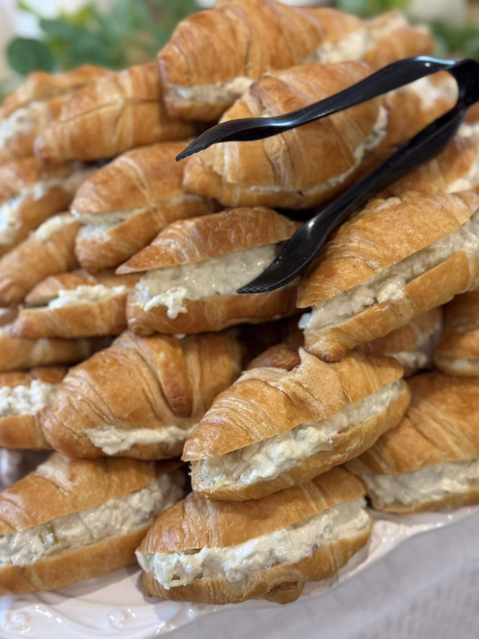 chicken salad sandwiches on croissants